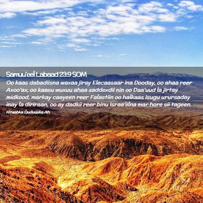 Picture 02 - Samuu'eel Labaad 23:9 SOM - Oo kaas dabadiisna waxaa jiray Elecaasaar ina - Bible Verse Picture