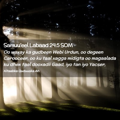 Picture 02 - Samuu'eel Labaad 24:5 SOM - Oo waxay ka gudbeen Webi Urdun, oo degeen - Bible Verse Picture
