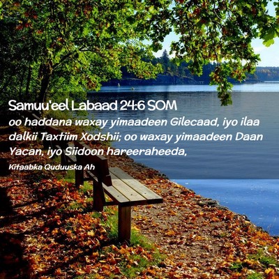 Picture 02 - Samuu'eel Labaad 24:6 SOM - oo haddana waxay yimaadeen Gilecaad, iyo ilaa - Bible Verse Picture