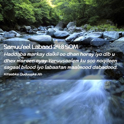 Picture 02 - Samuu'eel Labaad 24:8 SOM - Haddaba markay dalkii oo dhan horay iyo dib u - Bible Verse Picture