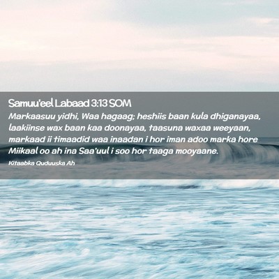 Picture 02 - Samuu'eel Labaad 3:13 SOM - Markaasuu yidhi, Waa hagaag; heshiis baan kula - Bible Verse Picture