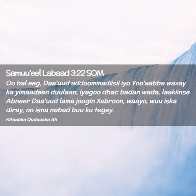 Picture 02 - Samuu'eel Labaad 3:22 SOM - Oo bal eeg, Daa'uud addoommadiisii iyo Yoo'aabba - Bible Verse Picture