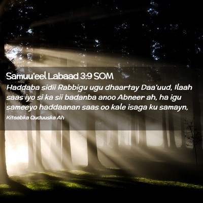 Picture 02 - Samuu'eel Labaad 3:9 SOM - Haddaba sidii Rabbigu ugu dhaartay Daa'uud, Ilaah - Bible Verse Picture
