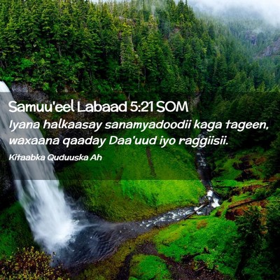 Picture 02 - Samuu'eel Labaad 5:21 SOM - Iyana halkaasay sanamyadoodii kaga tageen, - Bible Verse Picture
