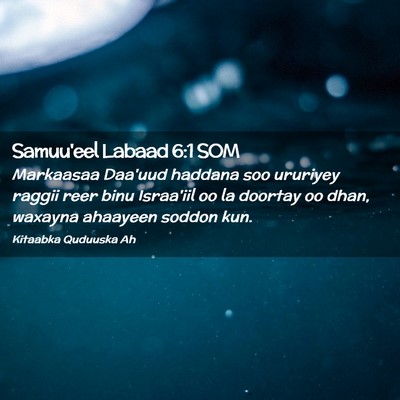Picture 02 - Samuu'eel Labaad 6:1 SOM - Markaasaa Daa'uud haddana soo ururiyey raggii - Bible Verse Picture