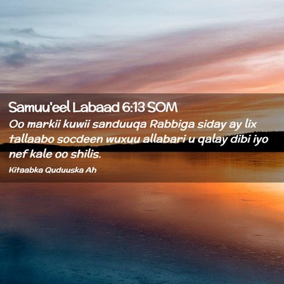 Picture 02 - Samuu'eel Labaad 6:13 SOM - Oo markii kuwii sanduuqa Rabbiga siday ay lix - Bible Verse Picture