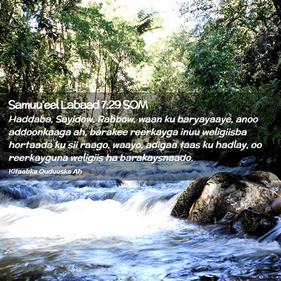 Picture 02 - Samuu'eel Labaad 7:29 SOM - Haddaba, Sayidow, Rabbow, waan ku baryayaaye, - Bible Verse Picture