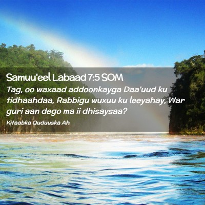 Picture 02 - Samuu'eel Labaad 7:5 SOM - Tag, oo waxaad addoonkayga Daa'uud ku tidhaahdaa, - Bible Verse Picture