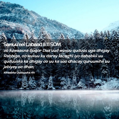 Picture 02 - Samuu'eel Labaad 8:11 SOM - oo kuwaasna Boqor Daa'uud wuxuu quduus uga dhigay - Bible Verse Picture