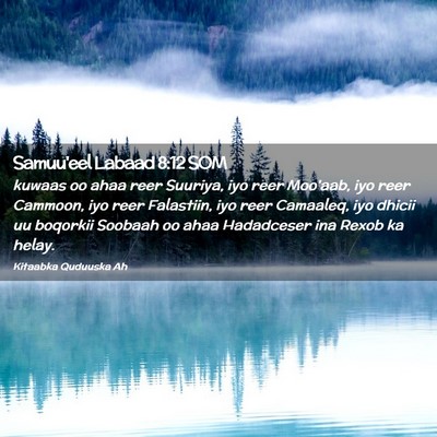 Picture 02 - Samuu'eel Labaad 8:12 SOM - kuwaas oo ahaa reer Suuriya, iyo reer Moo'aab, - Bible Verse Picture