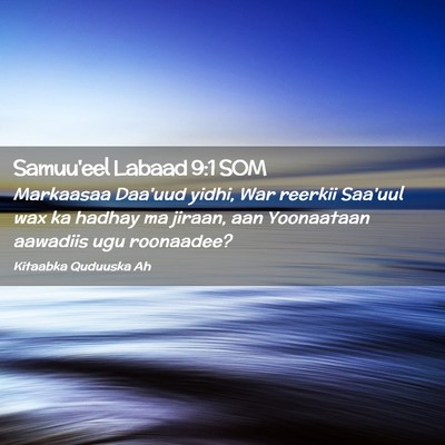 Picture 02 - Samuu'eel Labaad 9:1 SOM - Markaasaa Daa'uud yidhi, War reerkii Saa'uul wax - Bible Verse Picture