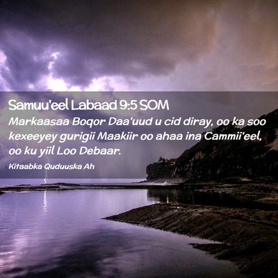 Picture 02 - Samuu'eel Labaad 9:5 SOM - Markaasaa Boqor Daa'uud u cid diray, oo ka soo - Bible Verse Picture