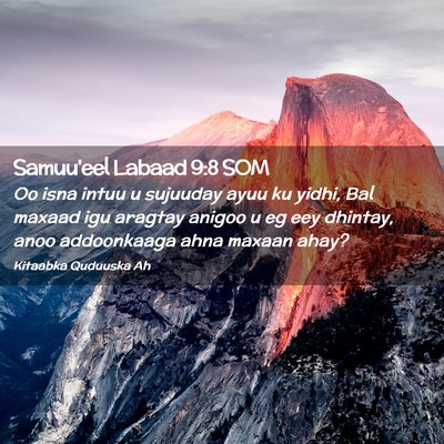 Picture 02 - Samuu'eel Labaad 9:8 SOM - Oo isna intuu u sujuuday ayuu ku yidhi, Bal - Bible Verse Picture