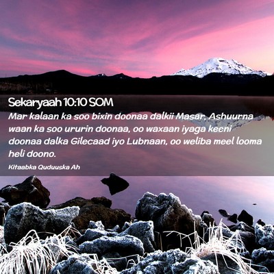 Picture 02 - Sekaryaah 10:10 SOM - Mar kalaan ka soo bixin doonaa dalkii Masar, - Bible Verse Picture