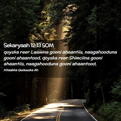 Picture 02 - Sekaryaah 12:13 SOM - qoyska reer Laawina gooni ahaantiis, naagahooduna - Bible Verse Picture