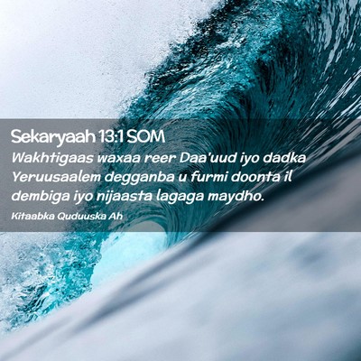 Picture 02 - Sekaryaah 13:1 SOM - Wakhtigaas waxaa reer Daa'uud iyo dadka - Bible Verse Picture