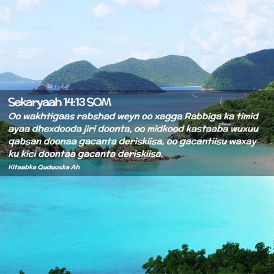 Picture 02 - Sekaryaah 14:13 SOM - Oo wakhtigaas rabshad weyn oo xagga Rabbiga ka - Bible Verse Picture