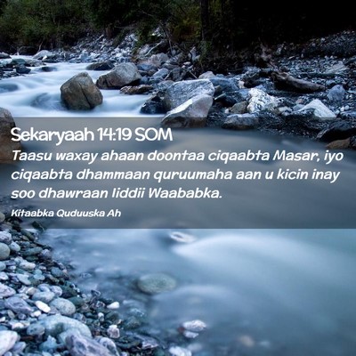 Picture 02 - Sekaryaah 14:19 SOM - Taasu waxay ahaan doontaa ciqaabta Masar, iyo - Bible Verse Picture