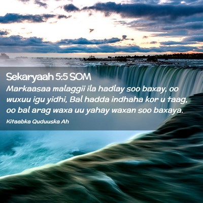 Picture 02 - Sekaryaah 5:5 SOM - Markaasaa malaggii ila hadlay soo baxay, oo wuxuu - Bible Verse Picture