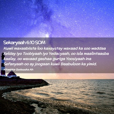Picture 02 - Sekaryaah 6:10 SOM - Kuwii maxaabiista loo kaxaystay waxaad ka soo - Bible Verse Picture
