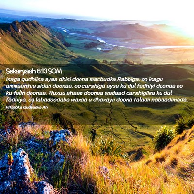Picture 02 - Sekaryaah 6:13 SOM - Isaga qudhiisa ayaa dhisi doona macbudka Rabbiga, - Bible Verse Picture