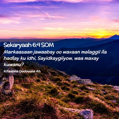 Picture 02 - Sekaryaah 6:4 SOM - Markaasaan jawaabay oo waxaan malaggii ila hadlay - Bible Verse Picture