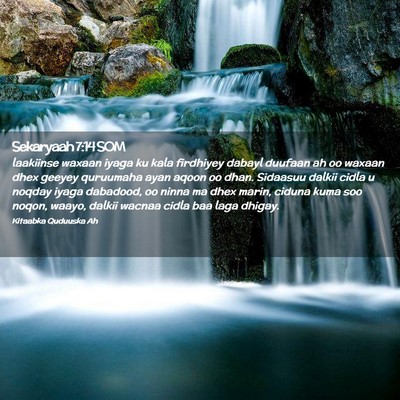 Picture 02 - Sekaryaah 7:14 SOM - laakiinse waxaan iyaga ku kala firdhiyey dabayl - Bible Verse Picture