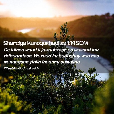 Picture 02 - Sharciga Kunoqoshadiisa 1:14 SOM - Oo idinna waad ii jawaabteen oo waxaad igu - Bible Verse Picture