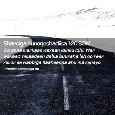Picture 02 - Sharciga Kunoqoshadiisa 1:20 SOM - Oo anna markaas waxaan idinku idhi, War waxaad - Bible Verse Picture