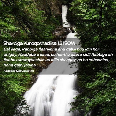 Picture 02 - Sharciga Kunoqoshadiisa 1:21 SOM - Bal eega, Rabbiga Ilaahiinna ahu dalkii buu idin - Bible Verse Picture