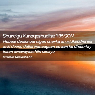 Picture 02 - Sharciga Kunoqoshadiisa 1:35 SOM - Hubaal dadka qarnigan sharka ah midkoodna ma arki - Bible Verse Picture