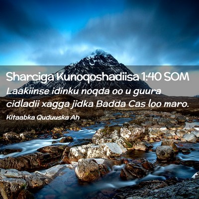 Picture 02 - Sharciga Kunoqoshadiisa 1:40 SOM - Laakiinse idinku noqda oo u guura cidladii xagga - Bible Verse Picture