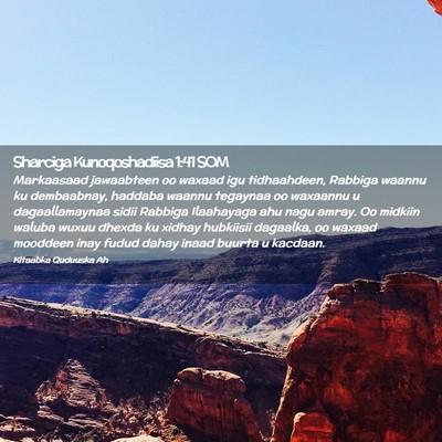 Picture 02 - Sharciga Kunoqoshadiisa 1:41 SOM - Markaasaad jawaabteen oo waxaad igu tidhaahdeen, - Bible Verse Picture