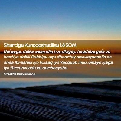 Picture 02 - Sharciga Kunoqoshadiisa 1:8 SOM - Bal eega, dalka waan idin hor dhigay, haddaba - Bible Verse Picture