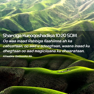 Picture 02 - Sharciga Kunoqoshadiisa 10:20 SOM - Oo waa inaad Rabbiga Ilaahiinna ah ka cabsataan, - Bible Verse Picture