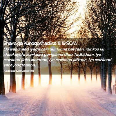 Picture 02 - Sharciga Kunoqoshadiisa 11:19 SOM - Oo waa inaad iyaga carruurtiinna bartaan, idinkoo - Bible Verse Picture