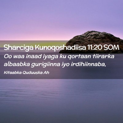 Picture 02 - Sharciga Kunoqoshadiisa 11:20 SOM - Oo waa inaad iyaga ku qortaan tiirarka albaabka - Bible Verse Picture