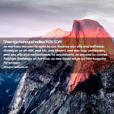 Picture 02 - Sharciga Kunoqoshadiisa 14:26 SOM - oo markaas waxaad lacagta ku soo iibsataa wax - Bible Verse Picture