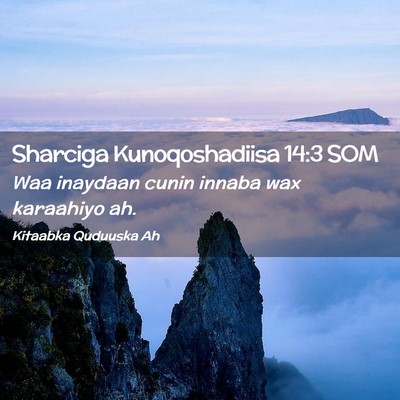 Picture 02 - Sharciga Kunoqoshadiisa 14:3 SOM - Waa inaydaan cunin innaba wax karaahiyo - Bible Verse Picture