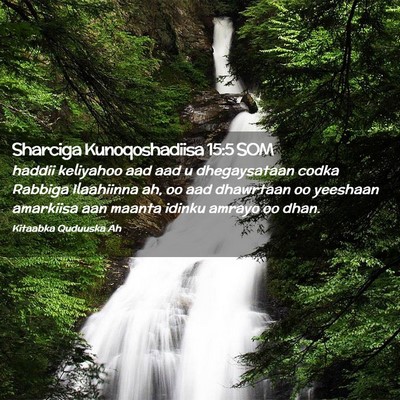 Picture 02 - Sharciga Kunoqoshadiisa 15:5 SOM - haddii keliyahoo aad aad u dhegaysataan codka - Bible Verse Picture