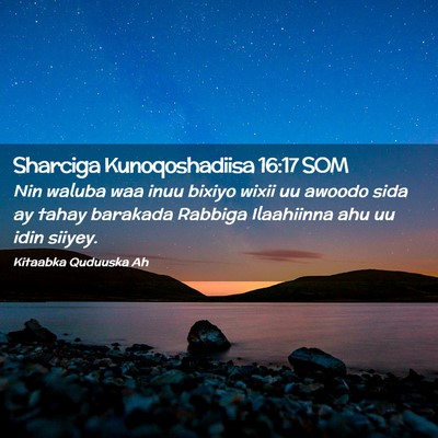 Picture 02 - Sharciga Kunoqoshadiisa 16:17 SOM - Nin waluba waa inuu bixiyo wixii uu awoodo sida - Bible Verse Picture