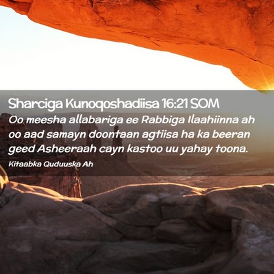 Picture 02 - Sharciga Kunoqoshadiisa 16:21 SOM - Oo meesha allabariga ee Rabbiga Ilaahiinna ah oo - Bible Verse Picture