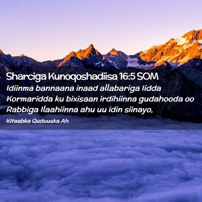 Picture 02 - Sharciga Kunoqoshadiisa 16:5 SOM - Idiinma bannaana inaad allabariga Iidda - Bible Verse Picture