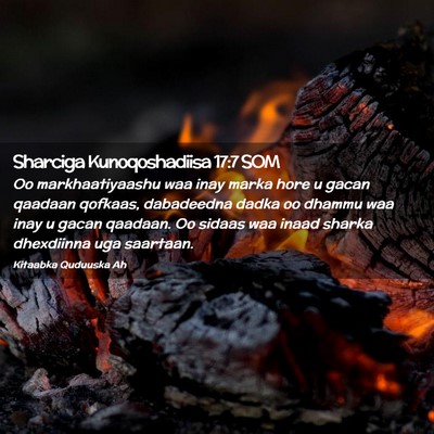 Picture 02 - Sharciga Kunoqoshadiisa 17:7 SOM - Oo markhaatiyaashu waa inay marka hore u gacan - Bible Verse Picture