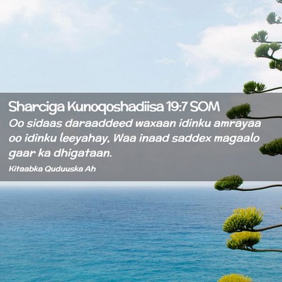 Picture 02 - Sharciga Kunoqoshadiisa 19:7 SOM - Oo sidaas daraaddeed waxaan idinku amrayaa oo - Bible Verse Picture