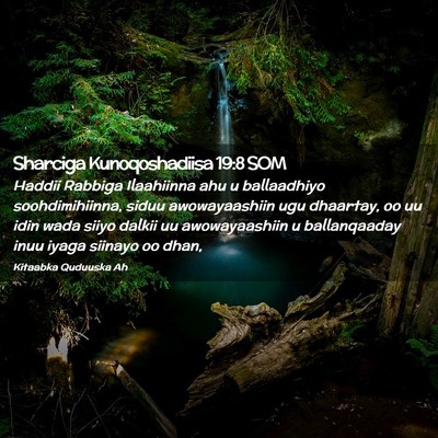 Picture 02 - Sharciga Kunoqoshadiisa 19:8 SOM - Haddii Rabbiga Ilaahiinna ahu u ballaadhiyo - Bible Verse Picture