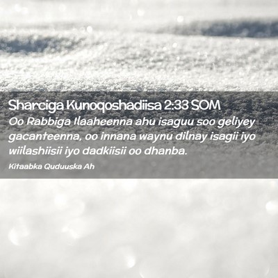Picture 02 - Sharciga Kunoqoshadiisa 2:33 SOM - Oo Rabbiga Ilaaheenna ahu isaguu soo geliyey - Bible Verse Picture