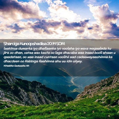 Picture 02 - Sharciga Kunoqoshadiisa 20:14 SOM - laakiinse dumarka iyo dhallaanka iyo xoolaha iyo - Bible Verse Picture