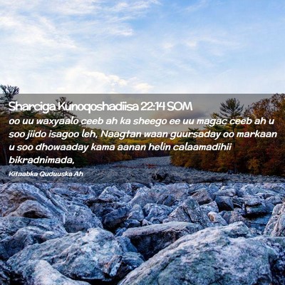 Picture 02 - Sharciga Kunoqoshadiisa 22:14 SOM - oo uu waxyaalo ceeb ah ka sheego ee uu magac ceeb - Bible Verse Picture