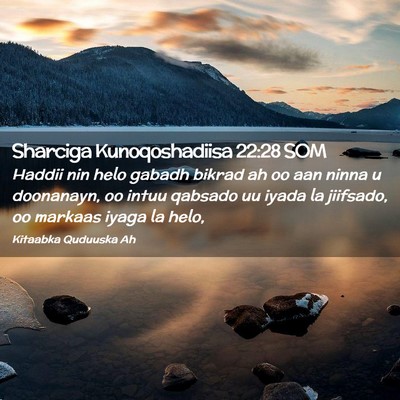 Picture 02 - Sharciga Kunoqoshadiisa 22:28 SOM - Haddii nin helo gabadh bikrad ah oo aan ninna u - Bible Verse Picture